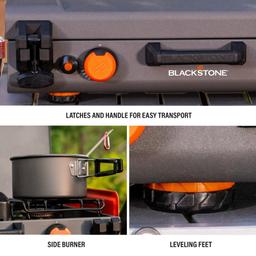 Blackstone Adventure Ready 12"x14” Propane Camping Griddle with Side Burner